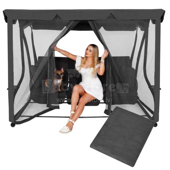Sodo sūpynių tinklas nuo uodų Springos GS0026M, 165 cm, pilkas
