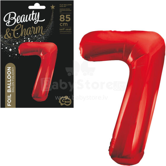 BALON FOLIOWY CYFRA 7 CZERWONA