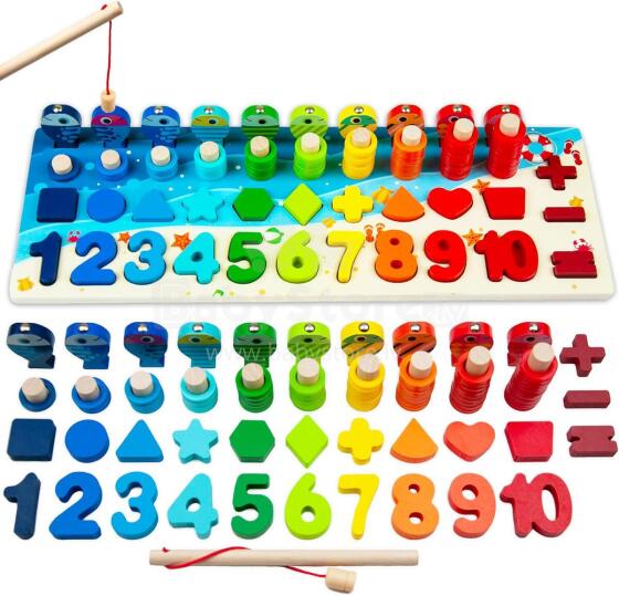 Faerly® Montessori Toy Magnetic Fishing Game  Art.241379 Montessori medinė dėlionė