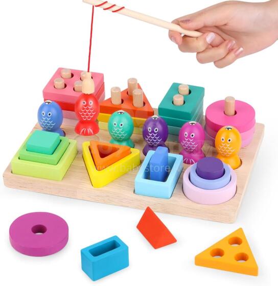 Montessori Toy 3 in 1 Art.241383 Montessori medinė dėlionė
