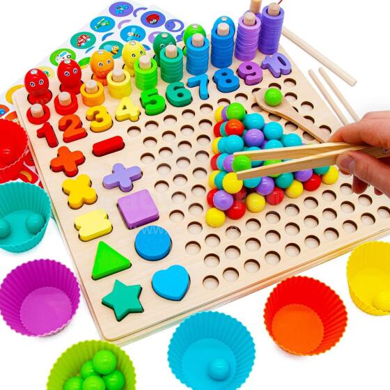 Faerly® Montessori Toy Magnetic Game 5 in 1 Art.241385 Montessori medinė dėlionė
