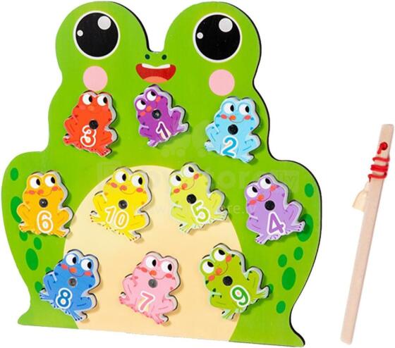 Generisch Magnetic Fishing Games Frog Art.241387 Montessori medinė dėlionė