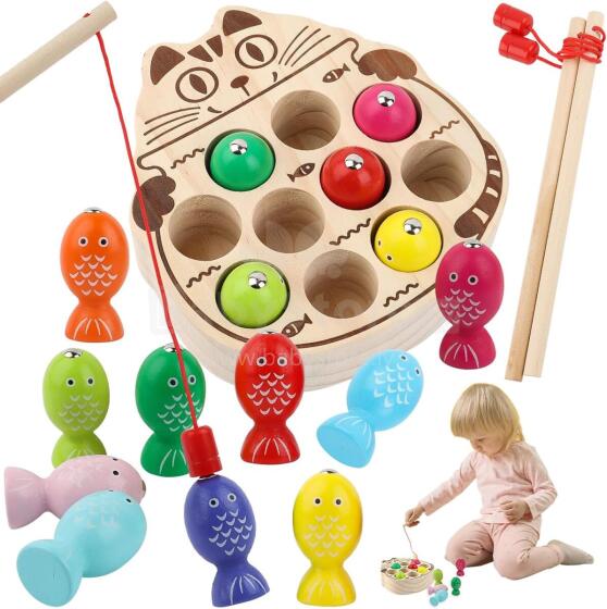 Ukofew Magnetic Fishing Game  Art.241408 Montessori medinė dėlionė