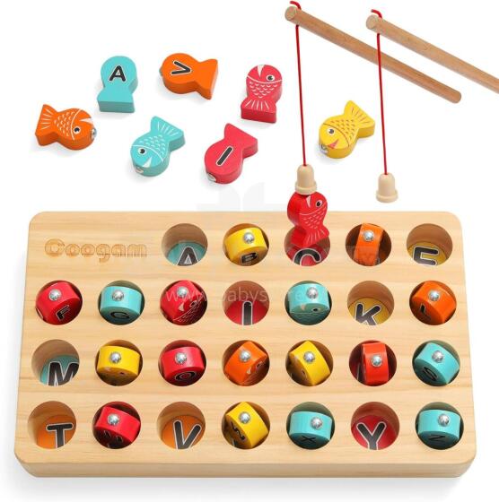 Coogam Wooden Magnetic Fishing Game  Art.241409 Montessori medinė dėlionė