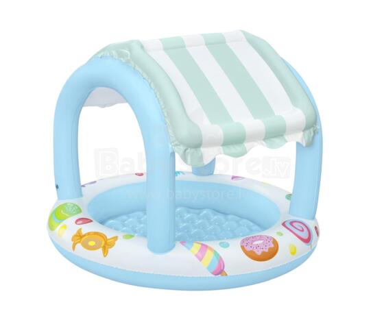BESTWAY 52638 Pripučiamas baseinas su stogu ir pripučiamu dugnu Candy House 1.04x84