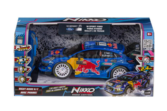 NIKKO RC automobilis Night Mode - 2023 M-Sport Ford Puma Hybrid Rally1 #8 Tanak, 1:18