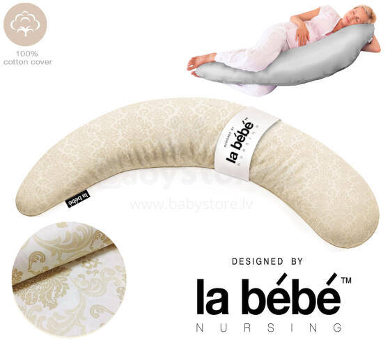 La Bebe™ Moon Сotton Maternity Pillow  Art.246552  Didelė pagalvė nėščioms moterims su „memory foam“ (ypač minkštas ir tylus kūno užpildas) 195 cm