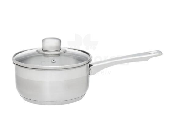 Maku Basic puodas su stikliniu dangčiu, plienas, 1,5 l, 16 cm
