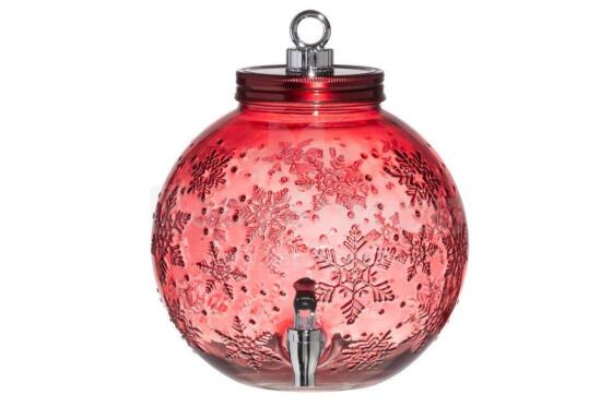 „Winteria“ gėrimų dozatorius kalėdinis rutulys 5,7 l raudonas