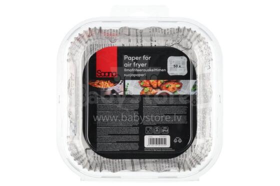 Saana popierius oro keptuvei, juodas ir baltas, kvadratinis, 50 vnt.