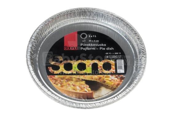 Saana aliuminio pyrago padėklai, 3 vnt.