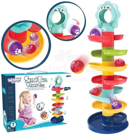 WOOPIE BABY kamuoliukų takelio spiralės rinkinys + 2 kamuoliukai