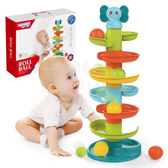 WOOPIE BABY kamuoliukų takelio spiralės rinkinys + 3 kamuoliukai