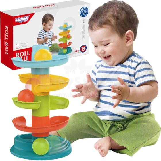 WOOPIE BABY kamuoliukų takelio spiralės rinkinys + 3 kamuoliukai