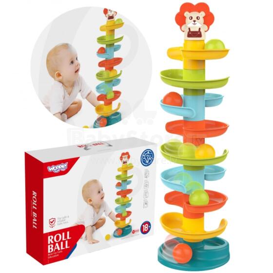 WOOPIE BABY kamuoliukų takelio spiralės rinkinys + 6 kamuoliukai