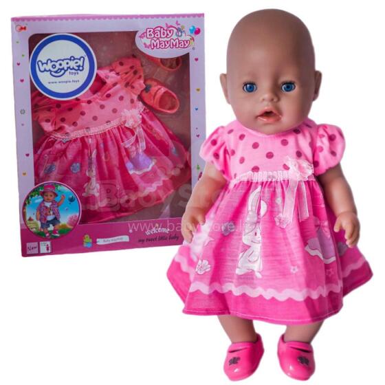 WOOPIE ROYAL Lėlės drabužiai Rožinė suknelė Zuikis 43-46 cm