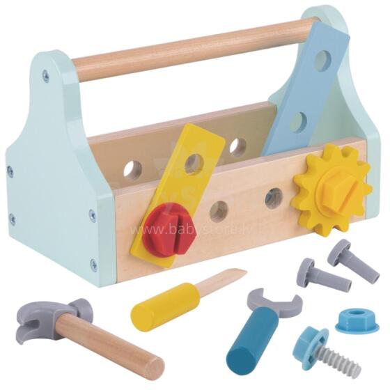 TOOKY TOY medinių įrankių dėžių rinkinys, 18 vnt.