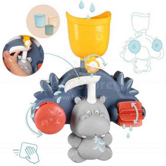 SMOBY mažas motorinis žaislas vaikams begemotas maudynėms