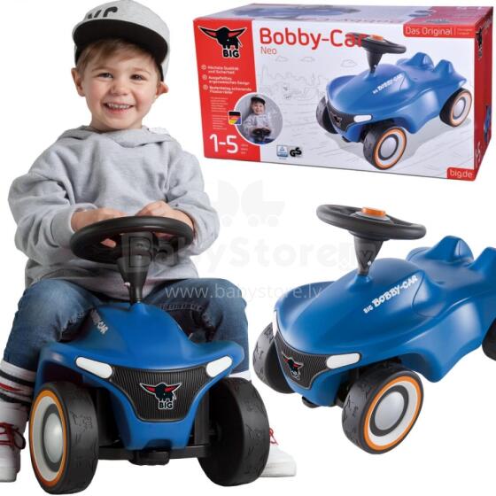 DIDELIS Mėlynas Bobby automobilis Neo mėlynas važiuojamasis automobilis