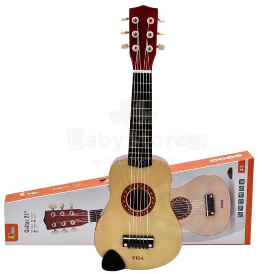 „Viga“ medinė gitara vaikams, natūrali, 21 colio, 6 stygos