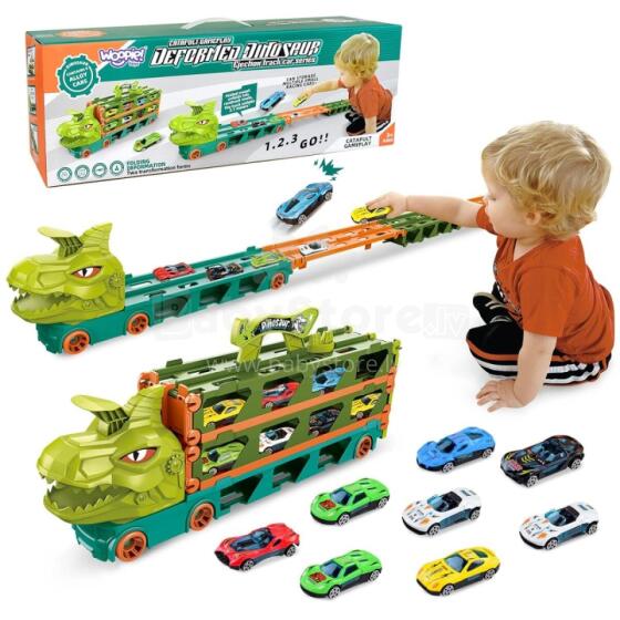 WOOPIE žaislinis sunkvežimis, dinozaurų bėgis, 2,1 m, automobiliams
