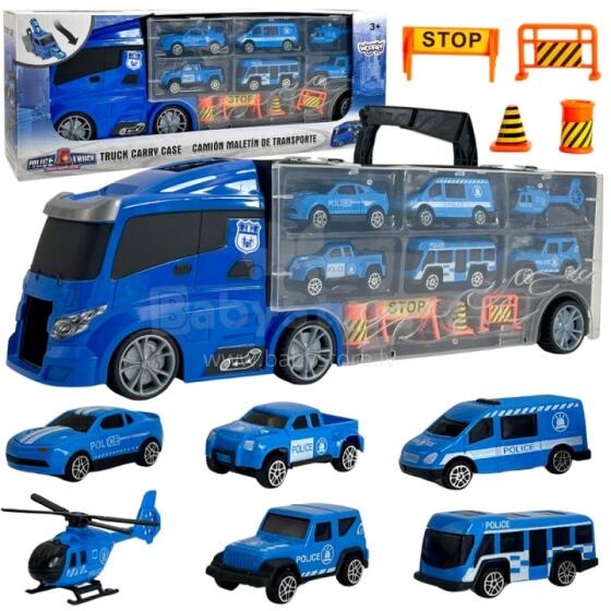 WOOPIE sunkvežimio transporterio rinkinys 3in1 mėlyna policija