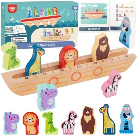 TOOKY TOY medinis dėlionė vaikams Nojus ir gyvūnai