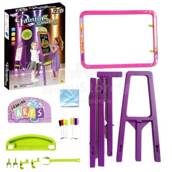 WOOPIE 3in1 magnetinė sausai valoma lenta šviesų piešimui