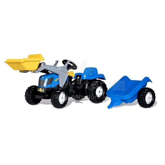 Rolly Toys rollyKid-X New Holland rollyKid traktorius su kaušu ir priekaba, mėlynas