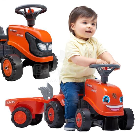 FALK Kubota oranžinis traktorius su priekaba + priedai nuo 1 metų