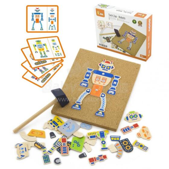 VIGA Wooden Nail Art Robots 45 Pieces Montessori