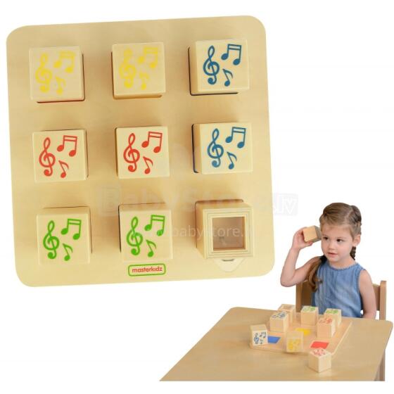 Medinis sensorinis rūšiuoklis, jungiantis garsus, Masterkidz Montessori