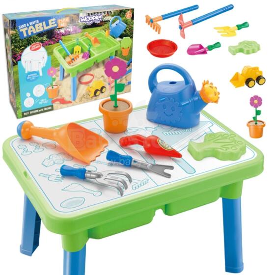 WOOPIE vandens stalas 2in1 smėlio dėžė 13 priedų