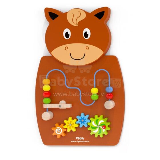 VIGA medinė manipuliacinė lenta arkliui, FSC Montessori sertifikatas