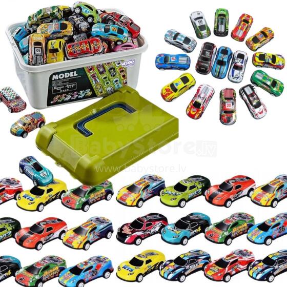 WOOPIE lenktyninių automobilių rinkinys, automobiliai dėžėje, 50 vnt.