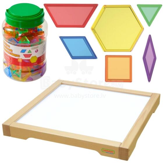 MASTERKIDZ LED sensorinė dėžutė + Montessori mozaikos kaladėlės, 140 vnt.