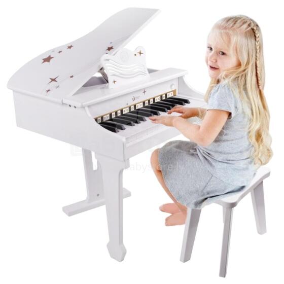 CLASSIC WORLD didelis vaikiškas pianinas su kėde ir mokymosi knyga