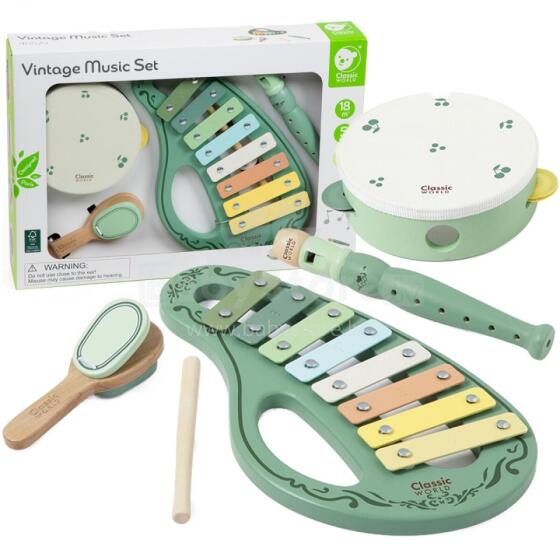 CLASSIC WORLD medinių vintažinių muzikos instrumentų rinkinys, 18 ms+