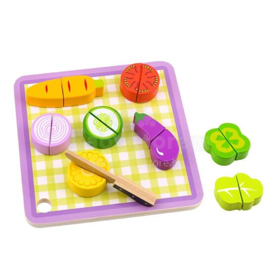 TOOKY TOY medinės daržovių pjaustymo lentelės, 20 vnt.