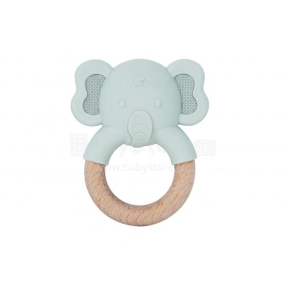 TOOKY TOY kramtukas, medinis lankelis, dramblys