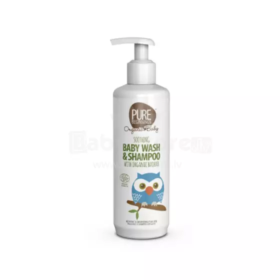 Pure Beginnings Kids Baby Wash Art.251278 Drėkinamasis, raminamasis ir atkuriamasis kūno ir plaukų prausiklis be muilo su raminančiu miško kvapu, 250 ml