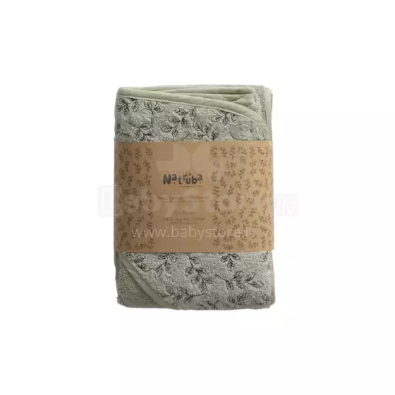 Natruba Cotton Soft Art.251325 Green Vaikiškas rankšluostis su gobtuvu iš  medvilnės 70x70 cm