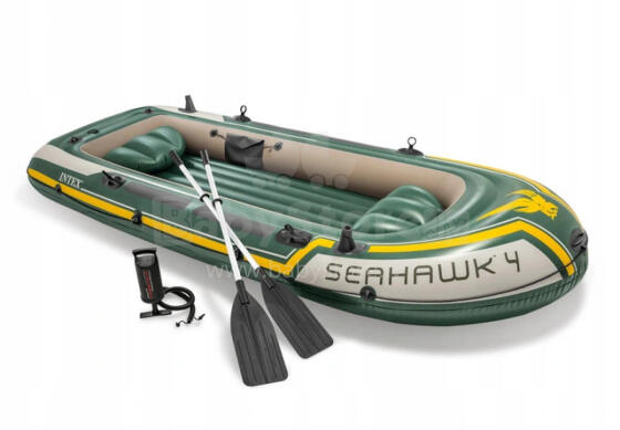 Seahawk pripučiamas žvejybos valtis 4 žmonėms, irklai, pompa