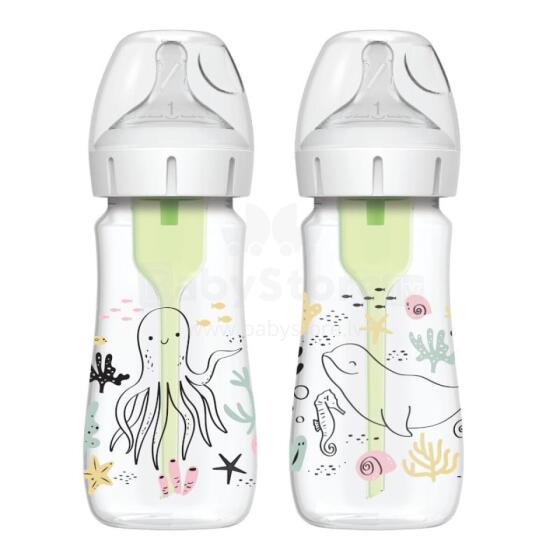 DR.BROWN'S Options+ Plati Kaklo Butelis, 270 ml, OKEANAS, 2 vnt.