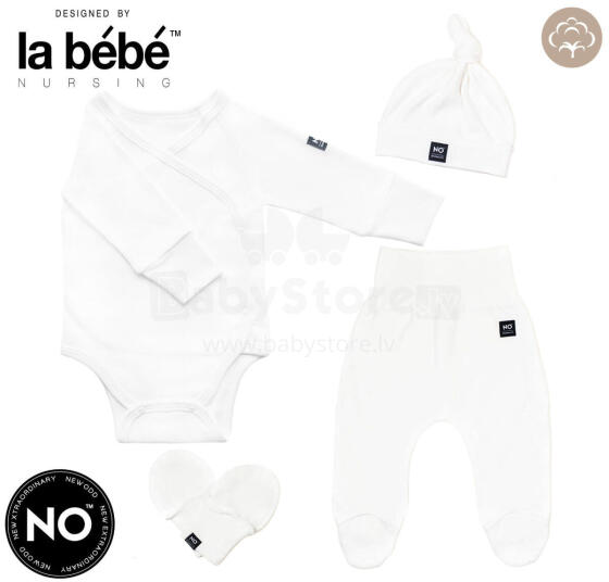 La Bebe™ Baby Set Art.9-07-32 White 4-piece baby set, 100% cotton