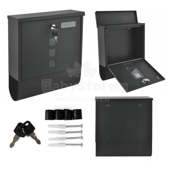 Steel Mailbox Letterbox anthracit with lock