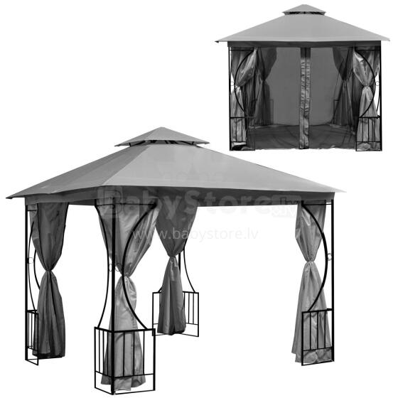 2-in-1 Sodo Paviljonas Palapinė 3x3 m su Uodų Tinklu ir Pilnomis Sienomis MultiGarden