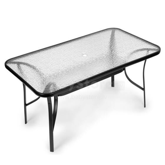 Stiklinis sodo stalas Wave 140x80cm terasos balkono stalas MultiGarden