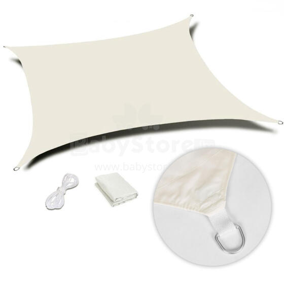 Rectangular sunshade sail, waterproof canopy, 2x3 m, beige, MultiGarden