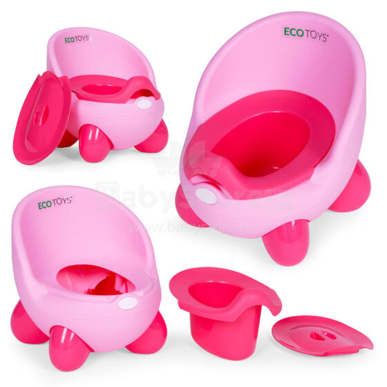 Vaikiška tualeto sėdynė, nuimamas įdėklas, neslystančios kojos, rožinė, ECOTOYS